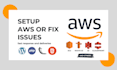 setup amazon AWS lightsail or ec2, s3 bucket, fix aws issues