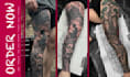 draw custom tattoo sleeve design unique modern