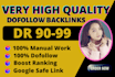 build high quality DR 90 to 99 dofollow backlinks for seo google ranking