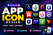 design modern mobile app logo and android ios app icon