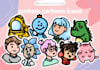 draw cartoon icons customized stickers