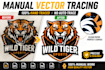 do manual vector illustration from sketch drawing or logo
