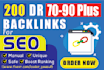 make DR 70 to 90 high quality seo dofollow backlink link building service