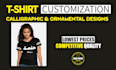 do urdu and arabic calligraphy with a custom logo design on tshirt
