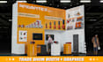 design backdrop, trade show booth with 2d plan