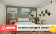 a stylish airbnb interior with 3d renderings