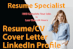 professionally write and update your resume, cover letter, linkedin profile