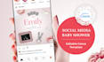 create baby girl pregnancy announcement template, editable in canva