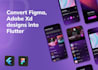 convert your adobe xd, figma design into flutter