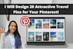 create 20 catchy travel pins in 1hr for pinterest