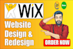 build design wix website,redesign wix website,wix seo and wix landing page