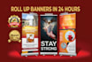 design a modern standee retractable banner or rollup banner