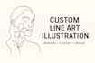 draw custom line art illustration in minimalist style
