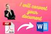 convert PDF to word doc