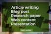 write creative content and articles for you