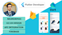 build flutter mobile app, android, ios and API integration
