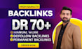 create high DR 70 plus homepage dofollow SEO backlinks