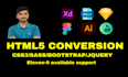 convert figma to html, psd to html, xd to html, with responsive