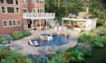 design backyard front yard garden pool patio deck terrace 3d landscape rendering