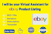 create ebay listing with ebay SEO title and ebay listing template description