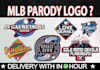 make custom mlb parody logo embroidery, world series,all star game, baseball