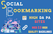 do 100 plus social bookmarking on high da pa sites manually