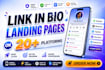 create bio link landing pages on 20 platforms