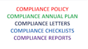 write compliance  policy, process, plans or  checklists