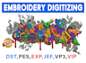 do your logo, image, into embroidery digitizing emb, dst, pes, jef fast