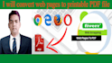 convert web pages to printable PDF file