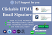 design clickable professional HTML email signature