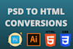 convert psd to html, xd to html, sketch to html responsive