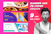 design professional fb cover, banner, google ads