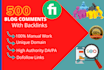 promote 500 high quality niche blog comment backlinks