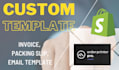 create shopify invoice template for order printer pro