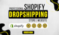 build professional shopify dropshipping store or shopify website, shopify store