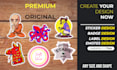 create custom stickers, emotes, badges, label design