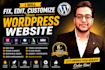 fix, edit and customize your wordpress website