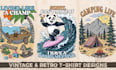 create vintage retro hand drawn t shirt design