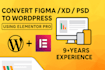 convert figma, PSD, xd to wordpress using elementor pro