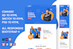 convert xd, sketch, PSD files to HTML, CSS, responsive bootstrap 4, 5