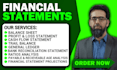 prepare a balance sheet, profit and loss statement, and cash flow statement