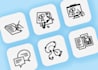 create unique hand drawn illustrated icons for digital and brand