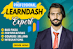 develop wordpress learndash lms website or learndash website