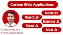 develop custom web applications using react js next js and node js nest js