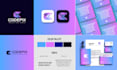 make a professional gradient minimalist logo n  branding kit