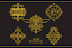 create 3 unique logo designs art deco style