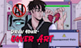 draw unique anime or cartoon album cover art
