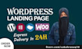 create wordpress landing page, elementor landing page in one day