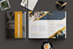 design professional business brochure with infographics